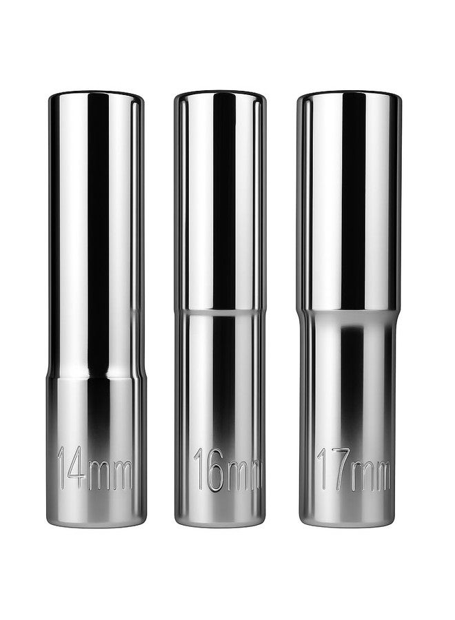 BYTE FORGE DEEP HEX SOCKET SET 14MM 16MM 17MM 1/2'' DRIVE CRV STEEL - Image 1